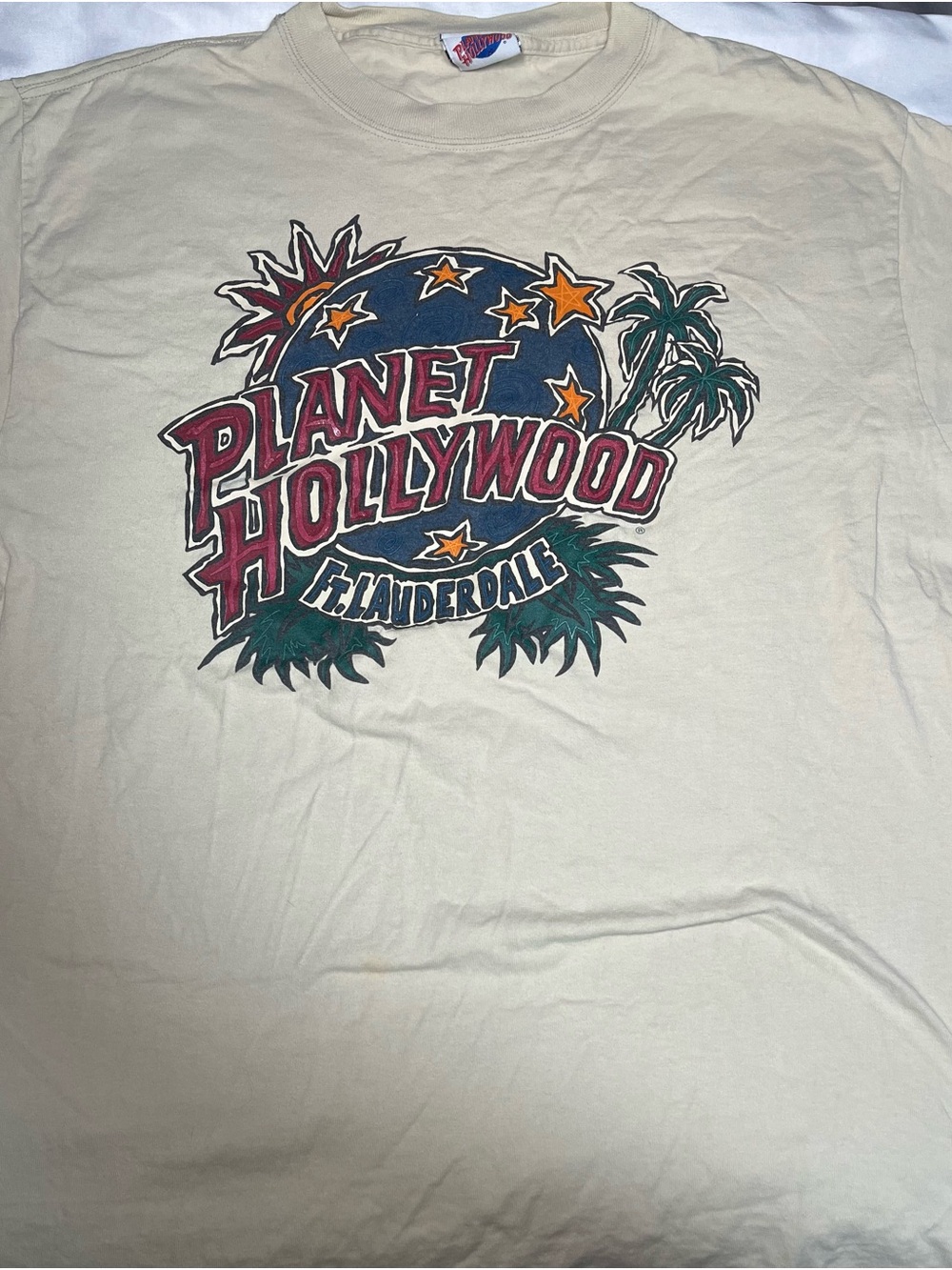 Vintage 90s Planet Hollywood Ft Lauderdale T Shirt Sz L 1991 USA Graphic